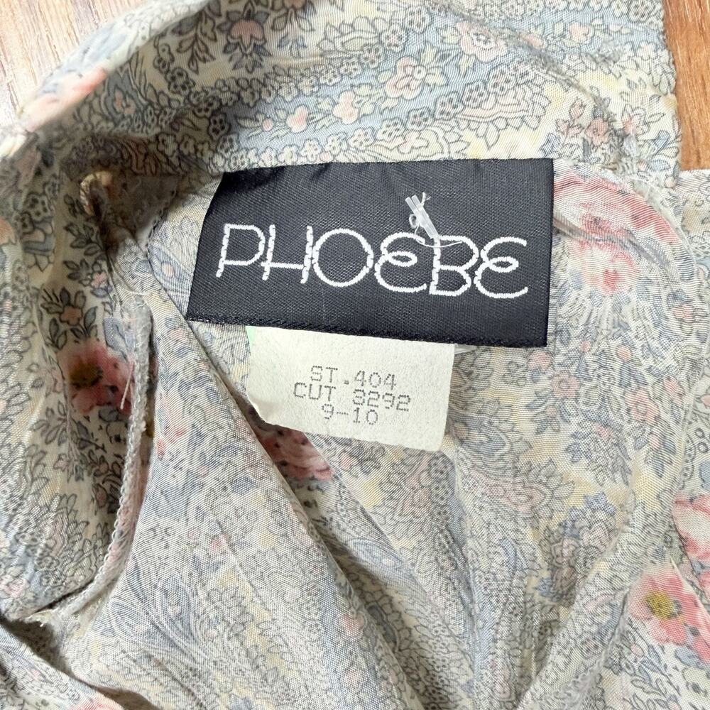 Vintage Grey and Pastel Victorian Floral Dress sz8 Blouson Dolman Cottagecore - Picture 4 of 7